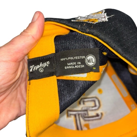 NWT Zephyr ST Pirates Baseball Flat Bill Cap Yellow Black Hat Size  M/L Baseball - Picture 9 of 10